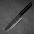 Santoku Blue Steel #2 Kurouchi Chokin Hannya Buffalo Ebony Handle 165mm (6.5”)-[Musashi]-[Japanese-Kitchen-Knives]