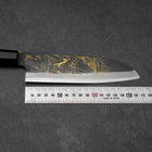 Santoku Blue Steel #2 Kurouchi Chokin Hannya Buffalo Ebony Handle 165mm (6.5”)-[Musashi]-[Japanese-Kitchen-Knives]
