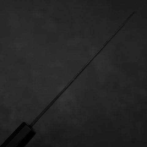Santoku Blue Steel #2 Kurouchi Chokin Hannya Buffalo Ebony Handle 165mm-[Musashi]-[Japanese-Kitchen-Knives]