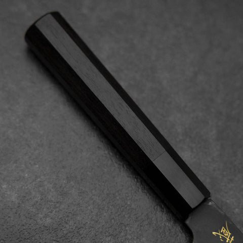 Santoku Blue Steel #2 Kurouchi Chokin Koi Buffalo Ebony Handle 165mm-[Musashi]-[Japanese-Kitchen-Knives]