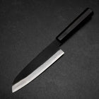 Santoku Blue Steel #2 Kurouchi Chokin Samurai Full Moon Buffalo Ebony Handle 165mm (6.5”)-[Musashi]-[Japanese-Kitchen-Knives]