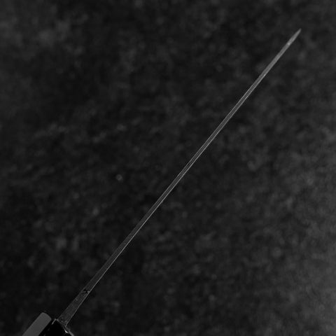 Santoku Blue Steel #2 Kurouchi Damascus Buffalo Magnolia Handle 170mm (6.7”)-[Musashi]-[Japanese-Kitchen-Knives]