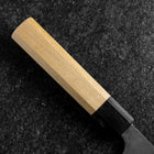 Santoku Blue Steel #2 Kurouchi Damascus Buffalo Magnolia Handle 170mm (6.7”)-[Musashi]-[Japanese-Kitchen-Knives]