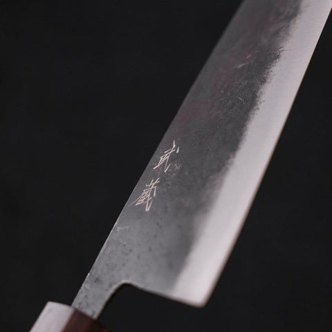 Santoku Blue Steel #2 Kurouchi Ebony Handle 165mm (6.5”)-[Musashi]-[Japanese-Kitchen-Knives]