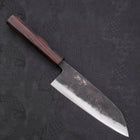 Santoku Blue Steel #2 Kurouchi Ebony Handle 165mm (6.5”)-[Musashi]-[Japanese-Kitchen-Knives]