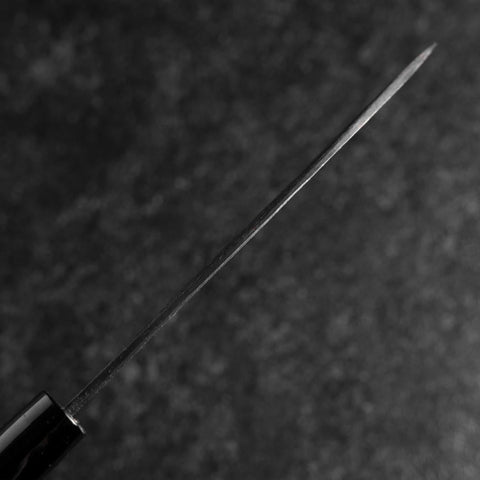 Santoku Blue Steel #2 Kurouchi Zelkova Round Handle 150mm-[Musashi]-[Japanese-Kitchen-Knives]