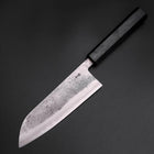 Santoku Blue Steel #2 Stainless Clad Nashiji Dark Blue Urushi Handle 165mm (6.5”)-[Musashi]-[Japanese-Kitchen-Knives]