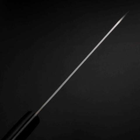 Santoku Blue Steel #2 Stainless Clad Tsuchime Western Handle Black 165mm-[Musashi]-[Japanese-Kitchen-Knives]