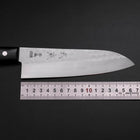 Santoku Blue Steel #2 Stainless Clad Tsuchime Western Handle Black 165mm-[Musashi]-[Japanese-Kitchen-Knives]