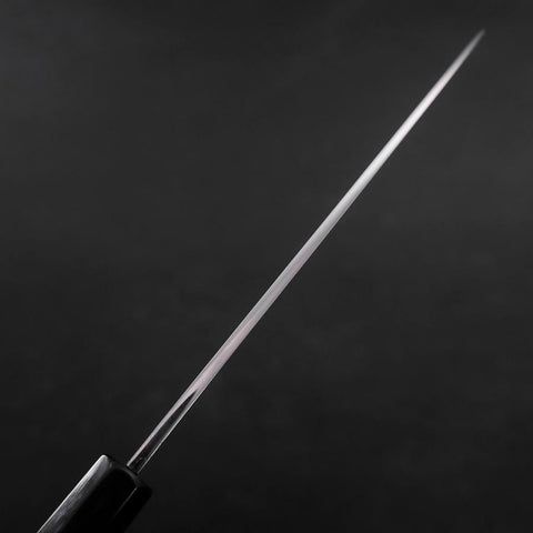 Santoku Blue Steel #2 Suminagashi Buffalo Ebony Handle 170mm (6.7”)-[Musashi]-[Japanese-Kitchen-Knives]