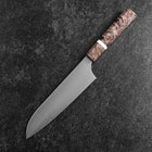 Santoku Blue Super Polished Maple Handle 180mm (7”)-[Musashi]-[Japanese-Kitchen-Knives]