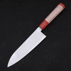 Santoku Blue Super Polished Maple Red Handle 180mm-[Musashi]-[Japanese-Kitchen-Knives]