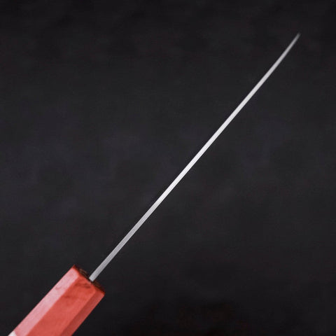Santoku Blue Super Polished Maple Red Handle 180mm-[Musashi]-[Japanese-Kitchen-Knives]