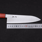Santoku Blue Super Polished Maple Red Handle 180mm-[Musashi]-[Japanese-Kitchen-Knives]