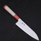 Santoku Blue Super Polished Maple Red Handle 180mm-[Musashi]-[Japanese-Kitchen-Knives]