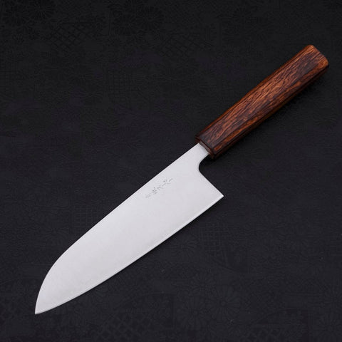 Santoku Blue Super Polished Sumi Urushi Handle 165mm-[Musashi]-[Japanese-Kitchen-Knives]