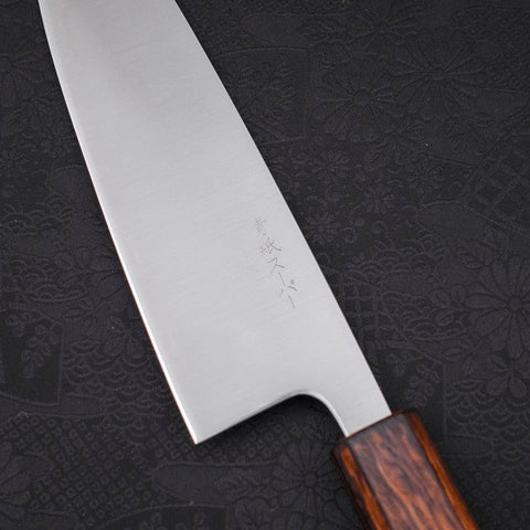 Santoku Blue Super Polished Sumi Urushi Handle 165mm-[Musashi]-[Japanese-Kitchen-Knives]