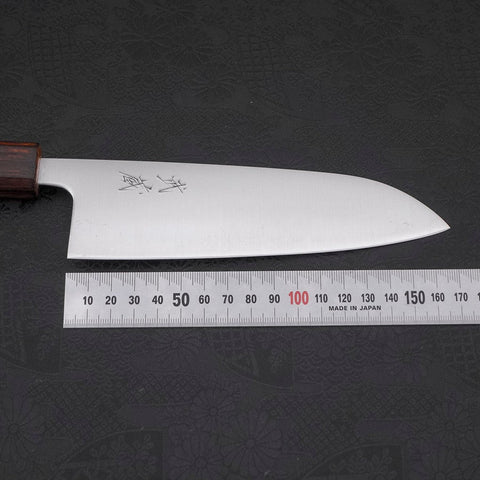 Santoku Blue Super Polished Sumi Urushi Handle 165mm-[Musashi]-[Japanese-Kitchen-Knives]
