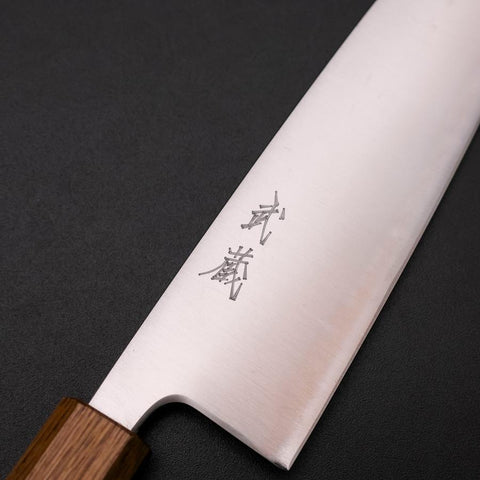 Santoku Blue Super Polished Yaki Urushi Handle 165mm-[Musashi]-[Japanese-Kitchen-Knives]
