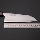Santoku Blue Super Polished Zelkova Handle 165mm-[Musashi]-[Japanese-Kitchen-Knives]