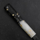 Santoku Blue Steel #2 Kurouchi Ocean Black White Gold Handle 165mm-[Musashi]-[Japanese-Kitchen-Knives]