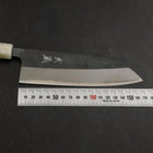 Santoku Blue Steel #2 Kurouchi Ocean Black White Gold Handle 165mm-[Musashi]-[Japanese-Kitchen-Knives]