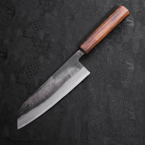 Santoku Blue Steel #2 Kurouchi Sumi Urushi Handle 165mm-[Musashi]-[Japanese-Kitchen-Knives]