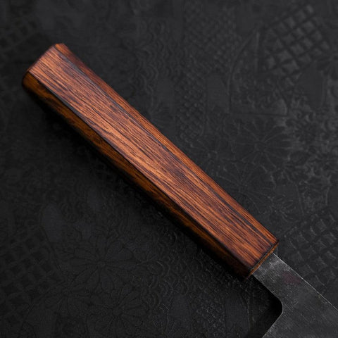 Santoku Blue Steel #2 Kurouchi Sumi Urushi Handle 165mm-[Musashi]-[Japanese-Kitchen-Knives]