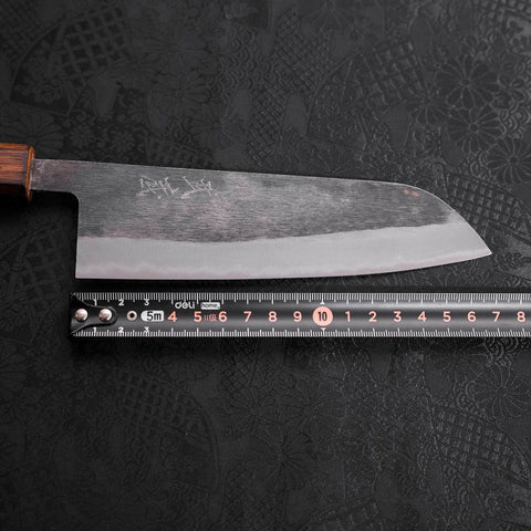 Santoku Blue Steel #2 Kurouchi Sumi Urushi Handle 165mm-[Musashi]-[Japanese-Kitchen-Knives]