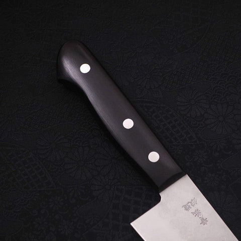 Santoku Blue Steel #2 Tsuchime Stainless Clad Western Handle 170mm-[Musashi]-[Japanese-Kitchen-Knives]