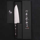 Santoku Blue Steel #2 Tsuchime Stainless Clad Western Handle 170mm-[Musashi]-[Japanese-Kitchen-Knives]