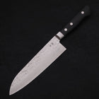 Santoku Blue Steel #2 Tsuchime Stainless Clad Western Handle 175mm-[Musashi]-[Japanese-Kitchen-Knives]