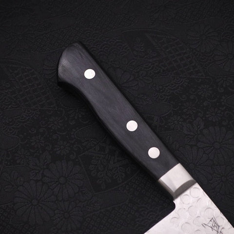 Santoku Blue Steel #2 Tsuchime Stainless Clad Western Handle 175mm-[Musashi]-[Japanese-Kitchen-Knives]