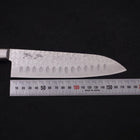 Santoku Blue Steel #2 Tsuchime Stainless Clad Western Handle 175mm-[Musashi]-[Japanese-Kitchen-Knives]