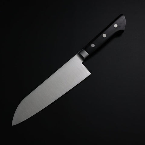 Santoku Molybdenum Polished Western Black Handle 175mm (6.8”)-[Musashi]-[Japanese-Kitchen-Knives]