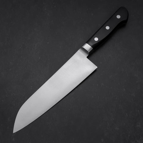 Santoku Molybdenum Polished Western Black Handle 180mm (7”)-[Musashi]-[Japanese-Kitchen-Knives]