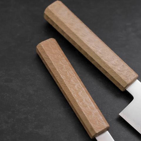 Santoku & Petty Chromax Lucida Manico Urushi Bianco Urushi Sakura Set