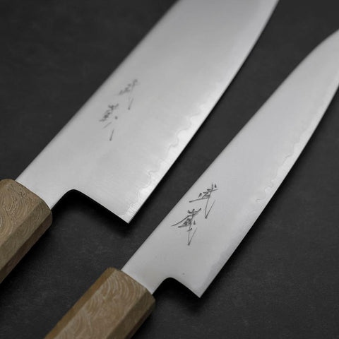 Santoku & Petty Chromax Lucida Manico Urushi Bianco Urushi Sakura Set