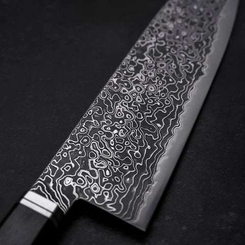 Santoku SG-2 Black Damascus Western Ebony Handle 180mm (7”)-[Musashi]-[Japanese-Kitchen-Knives]