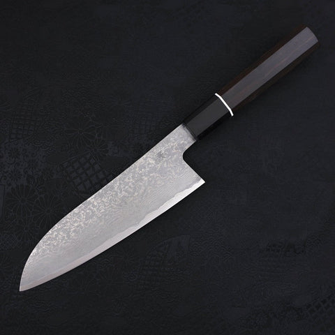 Santoku SG-2 Damascus Buffalo Ebony Handle 165mm (6.5”)-[Musashi]-[Japanese-Kitchen-Knives]