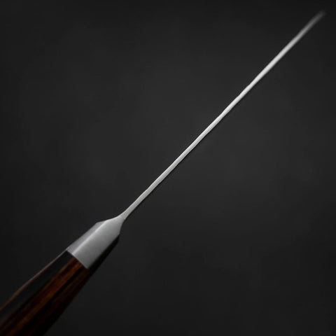 Santoku SG-2 Mirror Tsuchime Damascus Octagonal Mahogany Handle 180mm (7”)-[Musashi]-[Japanese-Kitchen-Knives]