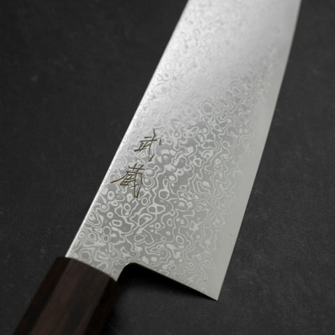 Santoku SG-2 Nickel Damascus Ebony Handle 180mm-[Musashi]-[Japanese-Kitchen-Knives]
