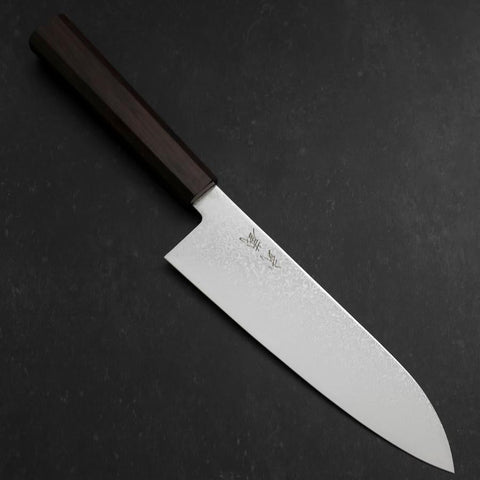 Santoku SG-2 Nickel Damascus Ebony Handle 180mm-[Musashi]-[Japanese-Kitchen-Knives]