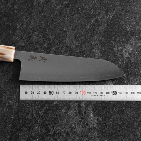 Santoku SLD Mirror Buffalo Dark Pink Maple Handle 170mm-[Musashi]-[Japanese-Kitchen-Knives]