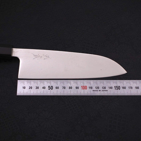 Santoku SLD Wave Nickel Damascus Buffalo Ebony Handle 165mm-[Musashi]-[Japanese-Kitchen-Knives]