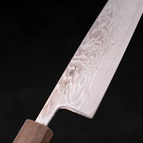 Santoku SLD Wave Nickel Damascus White Urushi Handle 165mm-[Musashi]-[Japanese-Kitchen-Knives]