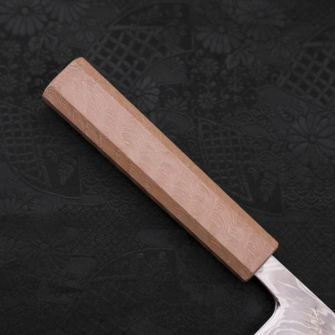 Santoku SLD Wave Nickel Damascus White Urushi Handle 165mm-[Musashi]-[Japanese-Kitchen-Knives]