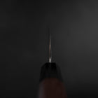 Santoku Silver Steel #3 Damascus Buffalo Wenge Handle 180mm (7”)-[Musashi]-[Japanese-Kitchen-Knives]