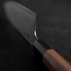 Santoku Silver Steel #3 Kasumi Buffalo Walnut Handle 165mm (6.5”)-[Musashi]-[Japanese-Kitchen-Knives]