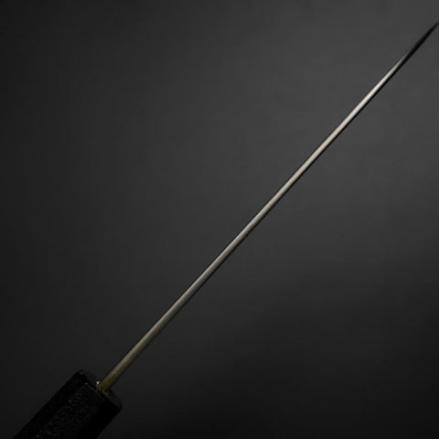 Santoku Silver Steel #3 Nashiji Black Ishime Urushi Handle 165mm (6.5”)-[Musashi]-[Japanese-Kitchen-Knives]